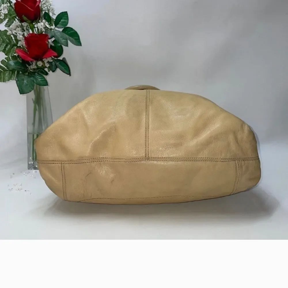Coach Beige Leather Tote Bag